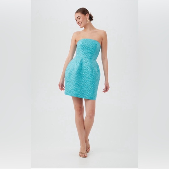 NWT Trina Turk Patrizia Strapless Cocktail Size 4 Color: Marina Multi - Picture 5 of 13
